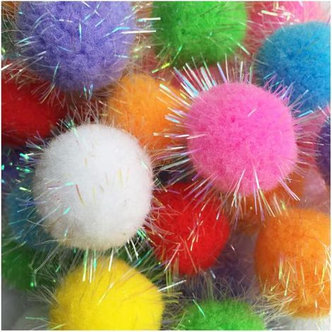 Pack of 20 extra large 3.8cm glitter cat balls (1/5)