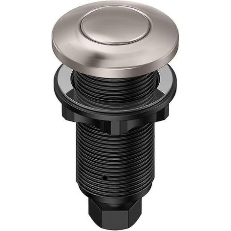 Bouton de commande pneumatique pour broyeur à déchets, modèle 2025, finition nickel satiné - Fabriqué aux États-Unis