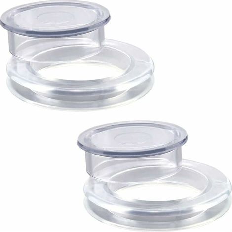 Lot de 2 anneaux et capuchons en silicone transparent pour parasol de table de patio avec 2 anneaux et 2 bouchons (1/5)