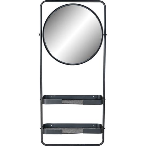 Miroir Métal Miroir 55X20X120 2 Étag Res Noir (1/3)
