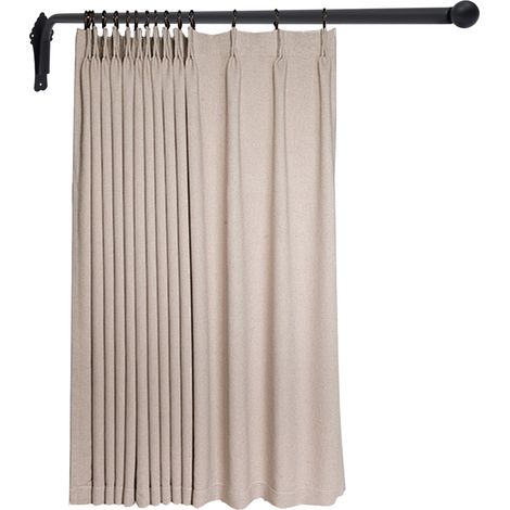 Tringle à rideaux à bras pivotant avec embouts décoratifs, support métallique de 9 kg pour rideaux, tringle de 25 mm de diamètre pour cuisine et salle de bains, noir, 120 cm (1/5)