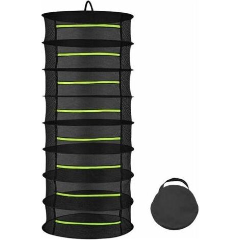 Ahlsen Séchoir À Herbes 8 Couches, Filet De Séchage À Suspendre De 60 Cm, Filet De Séchage Pliable Pour Plantes Hydroponiques, Poissons, Mauvaises Herbes (1/4)