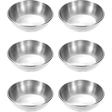 6-teiliges Set aus silberfarbenen Edelstahl-Saucenschalen – Silberfarbener Edelstahl – Dessertschale – Snackschale – Wunderschön verarbeitet – Eine hervorragende Wahl für Ihr Geschirr (1/5)