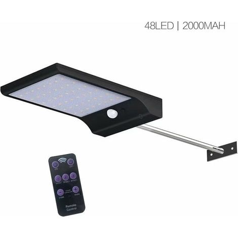 Lumière solaire extérieure dimmable et étanche lampe à induction du corps humain éclairage réverbère, 48LED, 2000MAH (1/5)