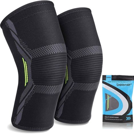 Genouillère Sport - Élastique Compression Genouillères de Qualité Médicale pour Déchirure du Ménisque, Arthrite, Arthrose, M (1/5)