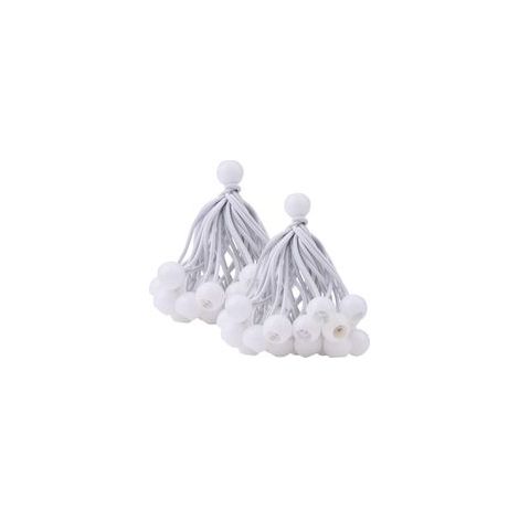 50 Pcs Tendeur à Boule Élastique(Blanc), Tendeur de Bâche pour Pavillon, Camping, Tente Cordons, Rideaux Harnais d’Extension, 10cm (1/5)