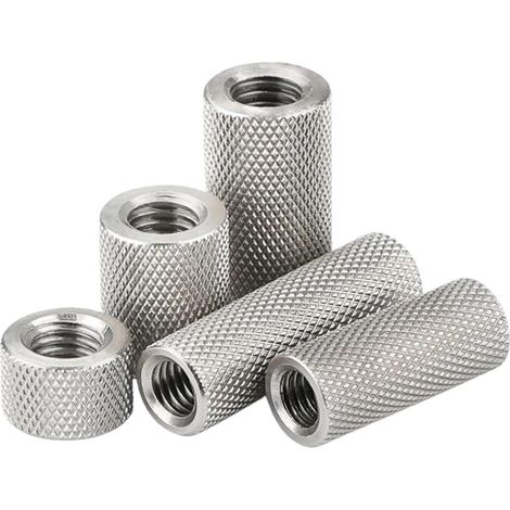 Écrou de réglage cylindrique allongé à tête plate en acier (1/5)