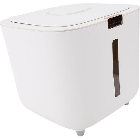 Distributeur de riz de 10 kg (22 lb) avec fenêtre transparente et compartiment de rangement inclus. (1/5)