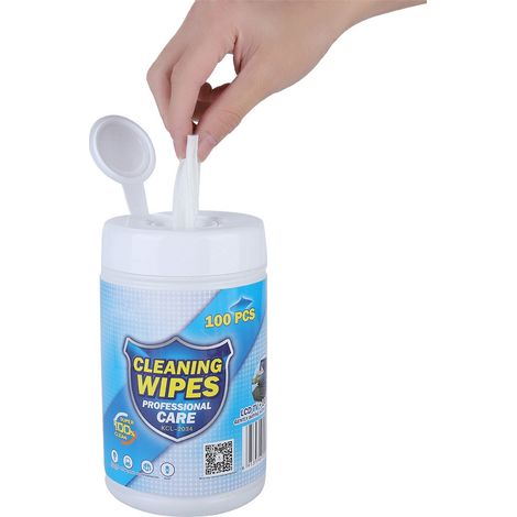 100 lingettes désinfectantes et nettoyantes pour écrans de tablettes, ordinateurs portables et notebooks (1/5)