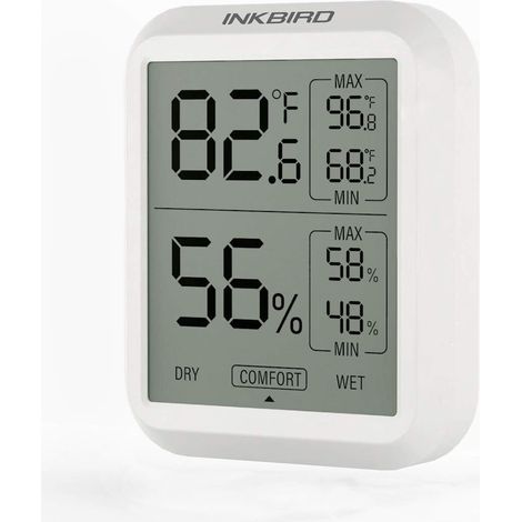 Thermomètre Hygromètre Intérieur Petit Moniteur Numérique Min/Max Temperature Humidité,Écran LCD,Pour Maison Chambre Bureau Frigo Cave a Vin Terrarium Reptile Mini Serre (1/5)