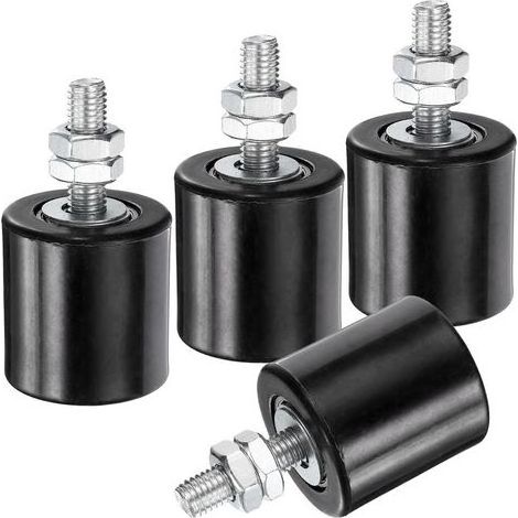 Schwarze Schiebetorführungen, 4er-Set, 4,3 cm Nylon-Torstütze, abgedichtete Universal-Kugellagerführung (1/4)