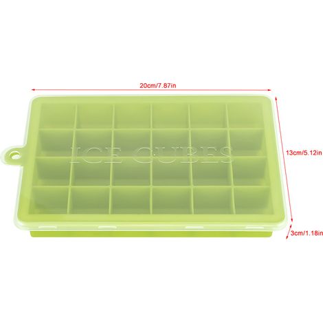 Moule à glaçons carré à 24 cavités, moule à pudding en silicone pour bricolage, outil de cuisine (vert) (1/5)