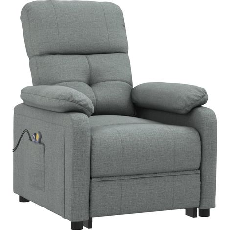 INLIFE Fauteuil de massage inclinable électrique Gris foncé Tissu (1/5)