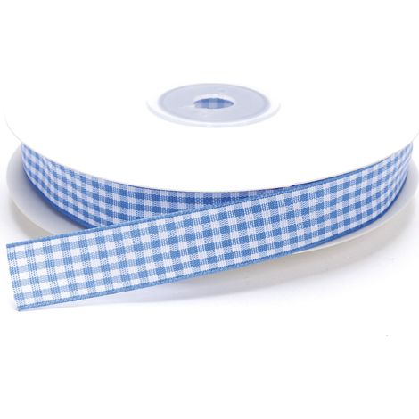 Nastro a quadretti blu avio e bianchi, mm 15 x 25 m