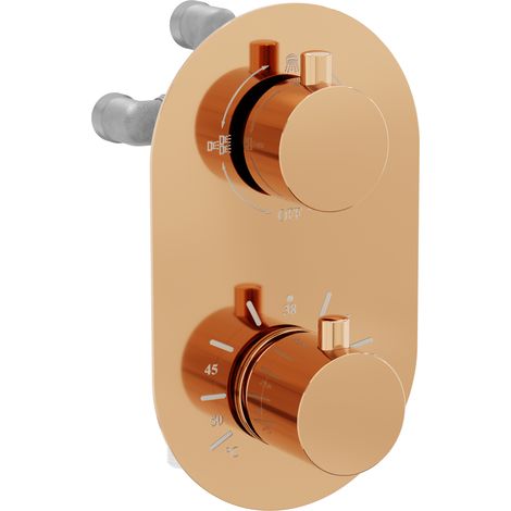 Mexen Kai robinet thermostatique baignoire-douche 3 voies, or rose - 77602-60 (1/2)