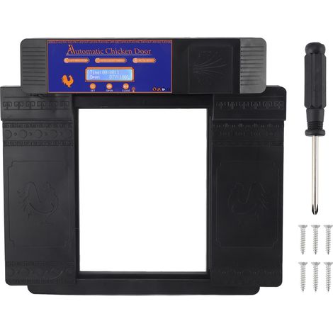 Ouvre-porte automatique pour poulailler avec minuterie, double ouverture, fournitures pour poulailler, noir (1/5)