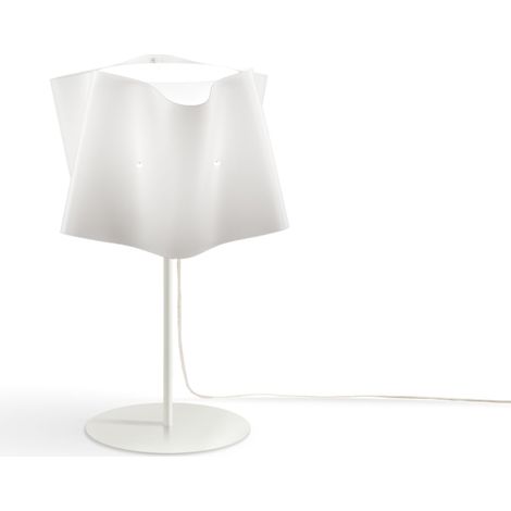 Lampada da tavolo con base e stelo metallo FOLIO paralume Bianco diametro 25x h37 cm (1/2)