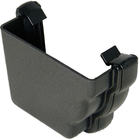 FloPlast Cast Iron Effect Left-Hand External Stopend Gutter (1/2)