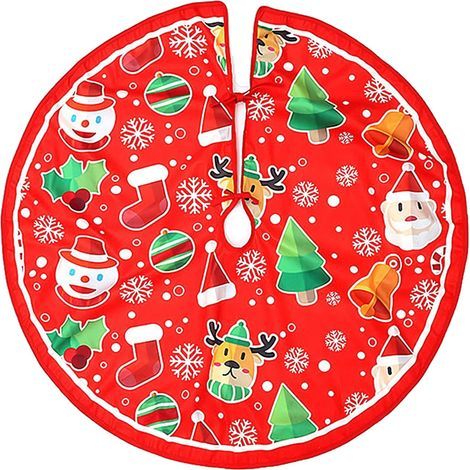 Roter Weihnachtsbaumrock, 90 cm, dekorativer Weihnachtsbaumüberzug, Weihnachtsbaumschmuck, Teppichüberzüge für Weihnachtsfeierdekorationen