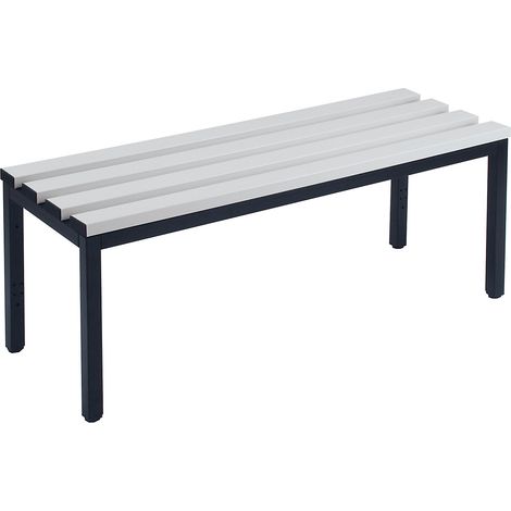Wolf, Banc de vestiaire, simple face, lattes en PVC, gris (1/5)
