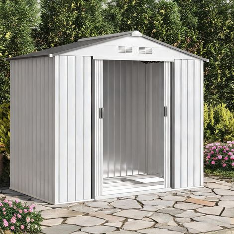 Abri de jardin bianco， argento en acciaio PP 213 x 130 x 185 cm (1/5)