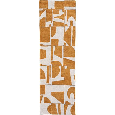 Tapis de salon Papercut Craft Collection 80x250 cm - Curry - Design Moderne Bauhaus, Formes Déconstruites, Tangram, …quilibre Forme et Couleur (1/5)