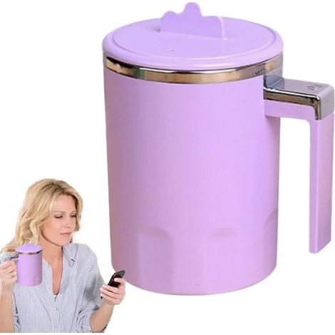 Mixbecher automatischer Rührbecher Elektrisches automatisches Kaffeemischgerät mit Tragbares Reise-Mixgerät rotierende Getränkemixbecher 350 ml (1/5)