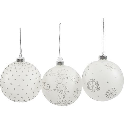 8 Palline per albero di Natale in vetro decorato con piume Ø 10 cm (1/2)