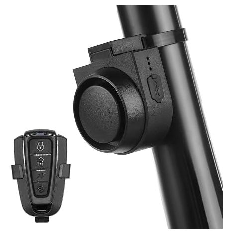 Klaxon de vélo sans fil - Niveau sonore - Sonnette d'alarme de vélo avec modes de tonalité, réglages de sensibilité des vibrations - réglages du volume (1/5)