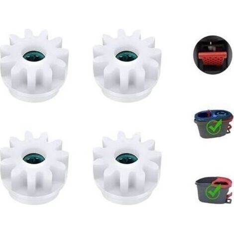 Lot de 4 pièces de rechange pour Spin Mop - Pour seau Vileda Spin Mop - Roulement d'embrayage, seau de serpillère, roue dentée - Compatible avec Ocedar, Vileda (1/4)