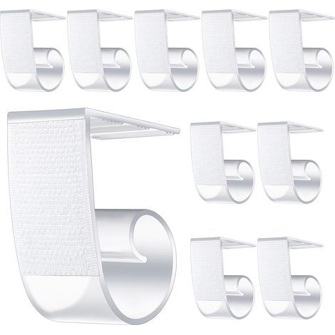 Lot de 10 pinces à nappe en plastique pour tables épaisses - Antidérapantes - Avec fermeture Pour tables de restaurant (1/5)