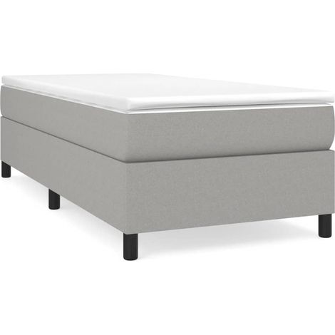 Maison Exclusive - Boxspringbettgestell Hellgrau 100x200 cm Stoff