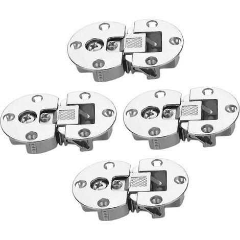 Lot de 4 charnières invisibles pour meubles, encastrées à 90°, couleur argent. (1/5)
