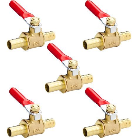 5 Pièces 8mm Vannes à Boisseau, Vannes à Boisseau Sphérique En Laiton, Robinet à Tournant Sphérique Droit Idéal Pour Scooter, Moto, Quad, Cyclomoteur Et Deux Roues, Raccords De Tuyau De Valve (1/5)