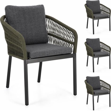 Chaise de jardin Bolzano Galla 62x68 en aluminium anthracite (1/5)
