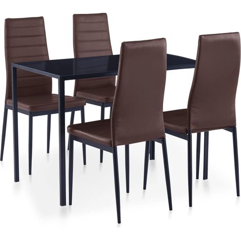 Ensemble de salle à manger 5 pcs Marron (1/5)