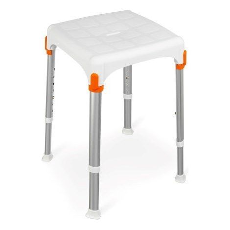 Tabouret de douche carré blanc - KING-STA-20 (1/2)