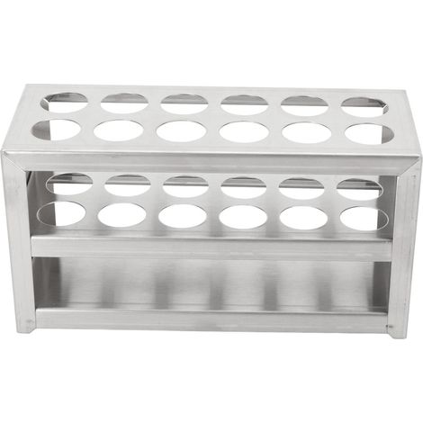 Porte-tubes métallique 12 trous 0.75 pouce, solide 3 étages en acier inoxydable, support pour tubes à centrifuger usage laboratoire école (1/5)