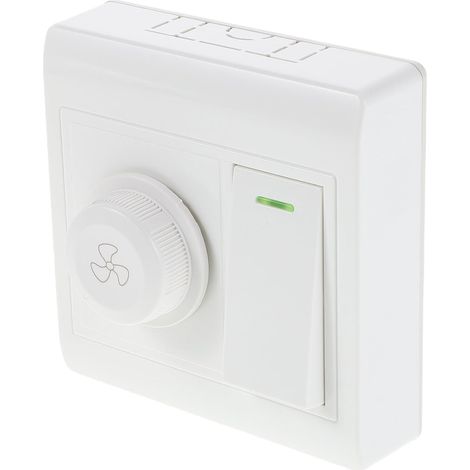 Interrupteur Mural pour Ventilateur de Plafond Éclairage Panneau de Commande à Montage Apparent Variateur de Vitesse Molette Commande Double Ventilateur et Lumière pour Maison