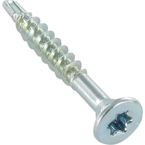 Vis Médium Tête fraisée Cranté TORX T20 4X40 Filetée sur 28 Acier zingué-100 pièces