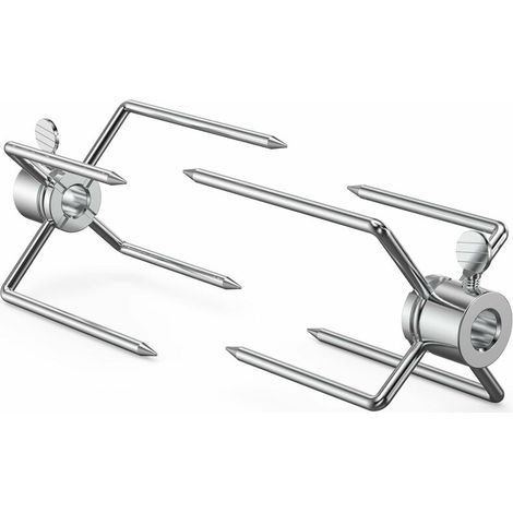 Fourchette Tourne Broche - Pour Rôtissoire À Gril - Compatible Tige Carrée 1 À 10 Mm - Lot De 2 Pièces