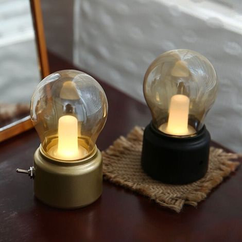Ampoule veilleuse créative style rétro mini chargeur USB lumière LED chaude lampe de chevet table lot 2 (1/5)