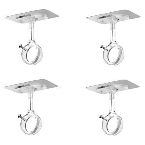 Lot de 4 supports adhésifs sans perçage pour tringle à rideau, support mural plafond jusqu'à 13 kg,fixation sans vis pour (1/5)