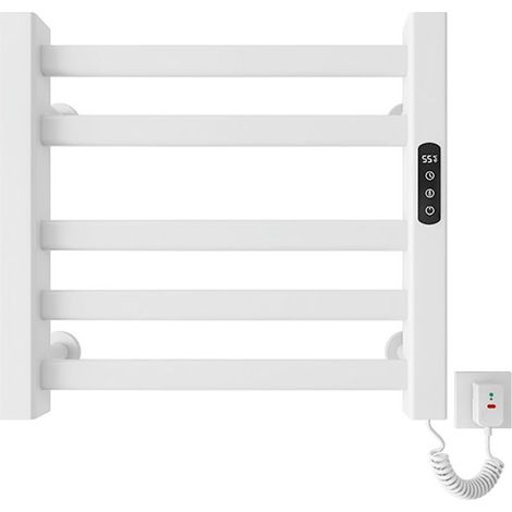 Sèche-serviettes électrique avec affichage numérique – Température réglable de 30 à 70°C – Minuterie 1 à 9 heures – IPX5 étanche - R308-blanc (1/5)