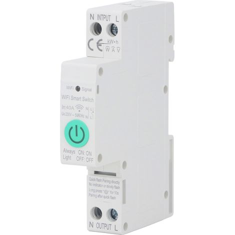 Disjoncteur intelligent 1P 40A à commande vocale et à distance, rail DIN, interrupteur avec mesure, AC230V (1/5)