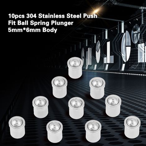Lot de 10 pistons à bille à emboîtement en acier inoxydable 304, corps de 5 mm x 6 mm (1/5)