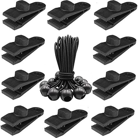 Lot de 10 pinces à bâche tente, clips de fixation solides, crochets de serrage pour bâche, accessoires de camping, tendeurs à ressort, pour auvents, couvertures, stores solaires, bannières, bateaux, j (1/5)