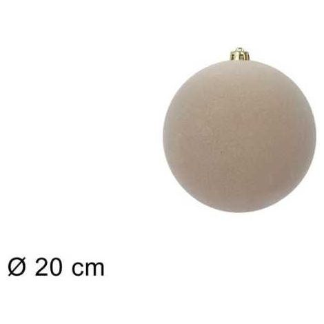Palla Floccata D 20 cm Beige Peraga Christmas
