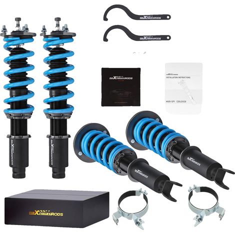 Gewindefahrwerk-Kit, 24 Dämpfungsstufen, einstellbare Höhe 1-3 Zoll, Vorderachsfederhärte 10 kg/mm, Hinterachsfederhärte 7 kg/mm, kompatibel mit (1/5)