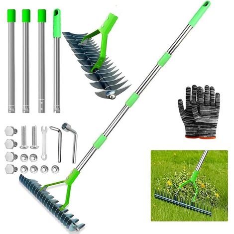 Manual Lawn Scarifier with Handle 65 mm, Rake Aerator for Cleaning Dead Lawns and Garden Repair (1/5)